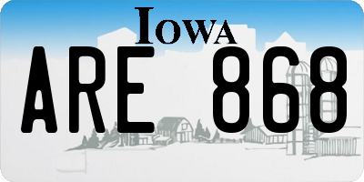 IA license plate ARE868