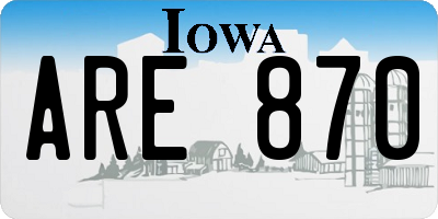 IA license plate ARE870
