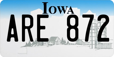 IA license plate ARE872