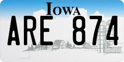IA license plate ARE874
