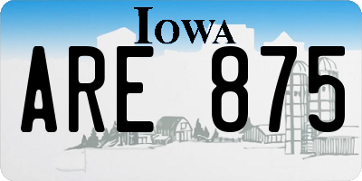 IA license plate ARE875