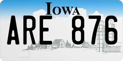 IA license plate ARE876
