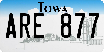 IA license plate ARE877