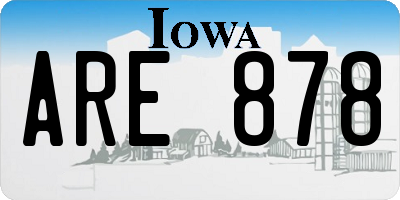 IA license plate ARE878