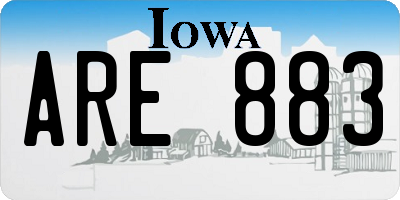 IA license plate ARE883
