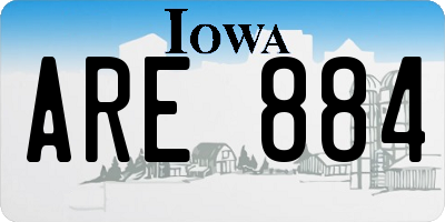 IA license plate ARE884