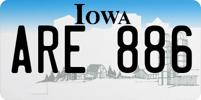 IA license plate ARE886
