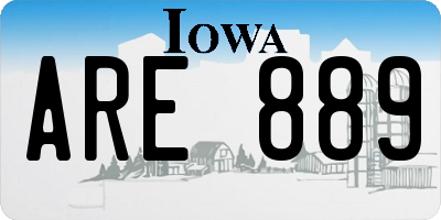 IA license plate ARE889