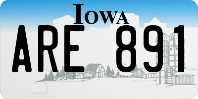 IA license plate ARE891