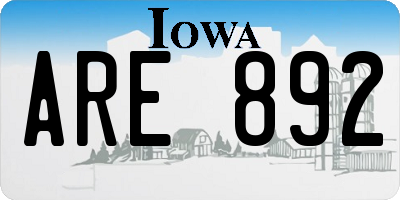 IA license plate ARE892