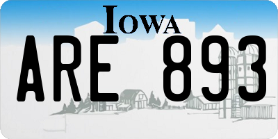 IA license plate ARE893