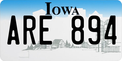 IA license plate ARE894