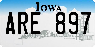 IA license plate ARE897