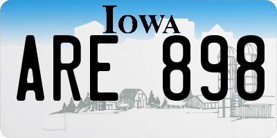 IA license plate ARE898