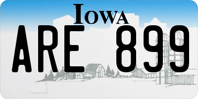 IA license plate ARE899