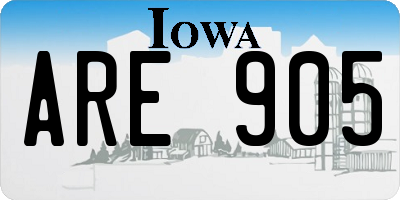 IA license plate ARE905