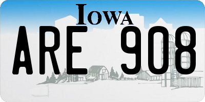 IA license plate ARE908