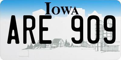 IA license plate ARE909