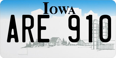 IA license plate ARE910