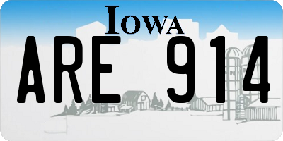 IA license plate ARE914