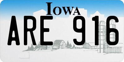 IA license plate ARE916