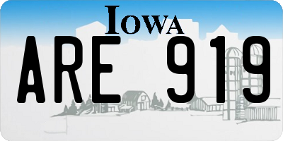 IA license plate ARE919