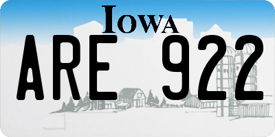 IA license plate ARE922