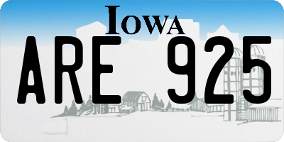 IA license plate ARE925
