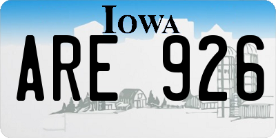 IA license plate ARE926