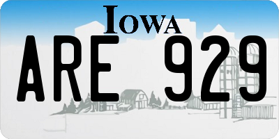 IA license plate ARE929