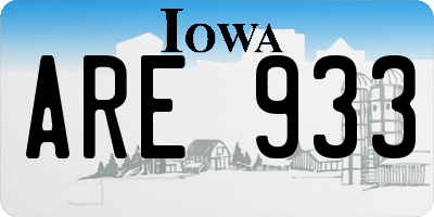 IA license plate ARE933