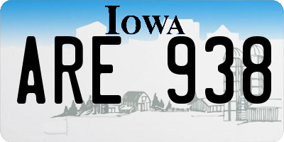 IA license plate ARE938