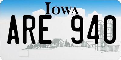 IA license plate ARE940