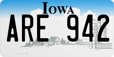 IA license plate ARE942