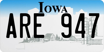 IA license plate ARE947