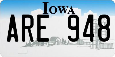 IA license plate ARE948