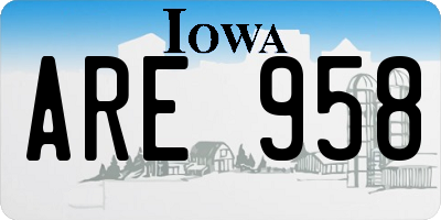 IA license plate ARE958