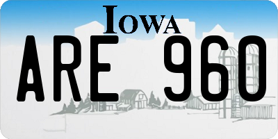 IA license plate ARE960