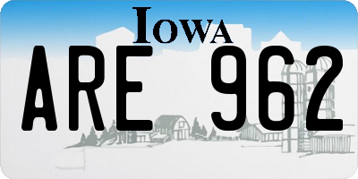 IA license plate ARE962