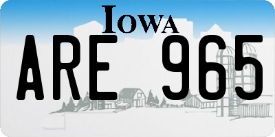 IA license plate ARE965