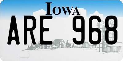 IA license plate ARE968