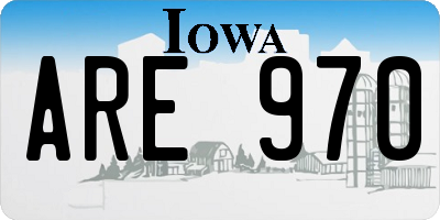 IA license plate ARE970