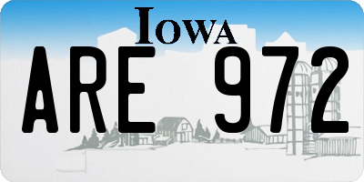 IA license plate ARE972