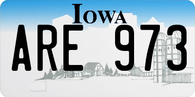 IA license plate ARE973