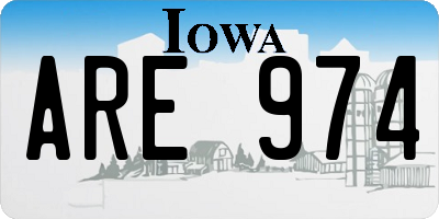 IA license plate ARE974