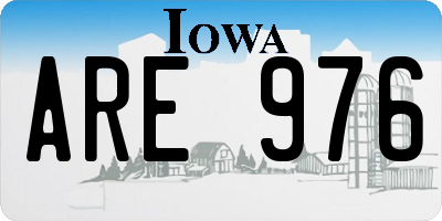 IA license plate ARE976