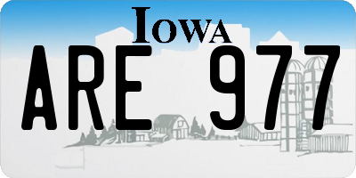 IA license plate ARE977