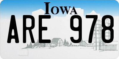 IA license plate ARE978