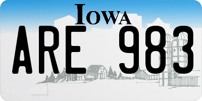 IA license plate ARE983