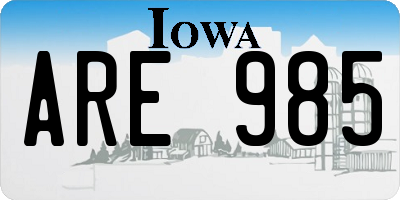 IA license plate ARE985